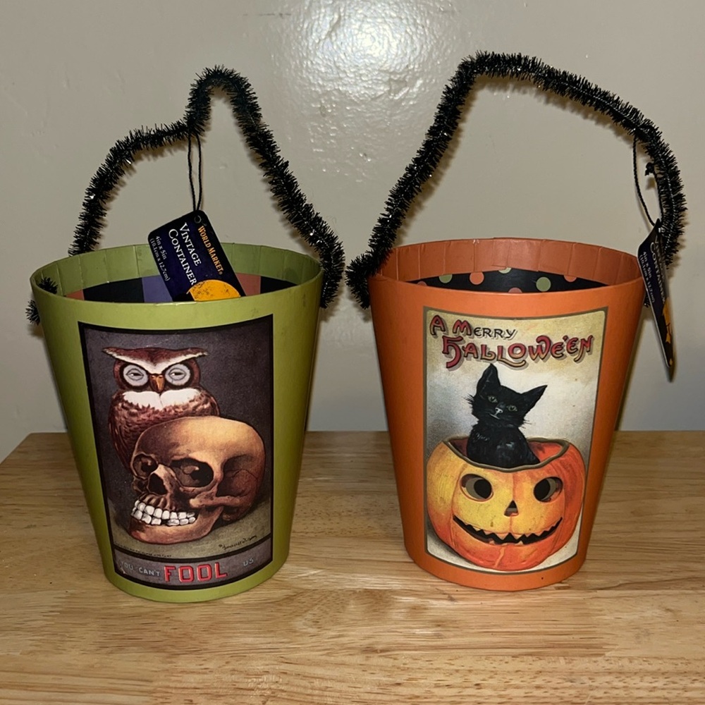 Halloween vintage style gift pails, gift buckets